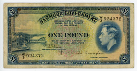 Bermuda 1 Pound 1937
P# 11b; # W/3 924372; F