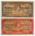 Bermuda 5 & 10 Shillings 1957
P# 18b & 19b; Elizabeth II; VF/VF-