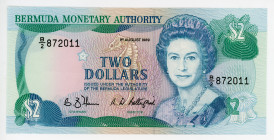Bermuda 2 Dollars 1989
P# 34b; #B/2 872011; UNC