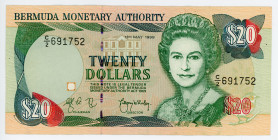 Bermuda 20 Dollars 1999
P# 43b; # C/2 691752; XF-aUNC