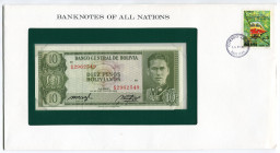 Bolivia 10 Pesos Bolivianos 1962 First Day Cover (FDC)
P# 154a; # S2962549; UNC