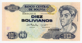 Bolivia 10 Bolivianos 1997
P# 204с; # 00834244E; UNC