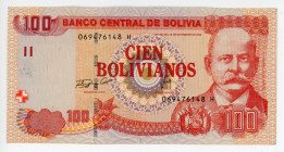 Bolivia 100 Bolivianos 2007 (ND)
P# 236; # 069476148 H; XF-AUNC