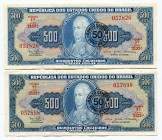 Brazil 2 x 50 Centavos on 500 Cruzeiros 1967 (ND)
P# 186a; AUNC