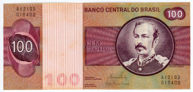 Brazil 100 Cruzeiros 1981
P# 195Ab; # A12192-016400; UNC