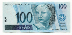 Brazil 100 Reais 1994 (ND)
P# 247a; # A 0466070929 A; UNC