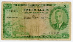 British Caribbean Territories 5 Dollars 1950
P# 3; #C/1 818338; F