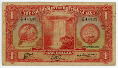 British Guiana 1 Dollar 1938
P# 12b; # F/5 44732; F