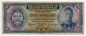 British Honduras 1 Dollar 1939
P# 20; #A075114; VF