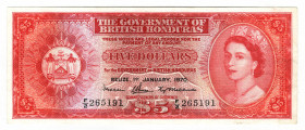 British Honduras 5 Dollars 1970
P# 30c; VF
