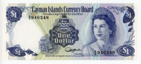 Cayman Islands 1 Dollar 1974
P# 5d; # A/5 946248; Elizabeth II; UNC
