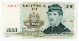 Chile 1000 Pesos 1991
P# 154e; # CA6393339;