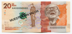 Colombia 20000 Pesos 2016 (2015) Specimen
P# 461as; UNC