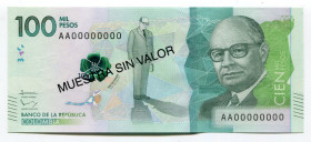Colombia 100000 Pesos 2016 (2014) Specimen
P# 463s; UNC