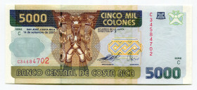 Costa Rica 5000 Colones 2005
P# 268Ab; # C34584702; UNC