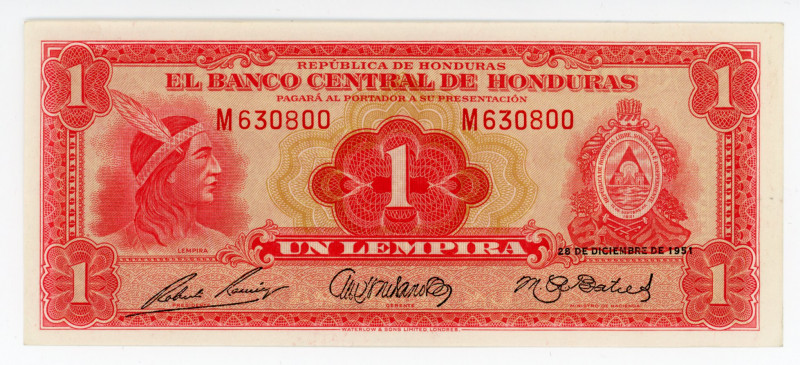 Honduras 1 Lempira 1951
P# 45b; # M630800;