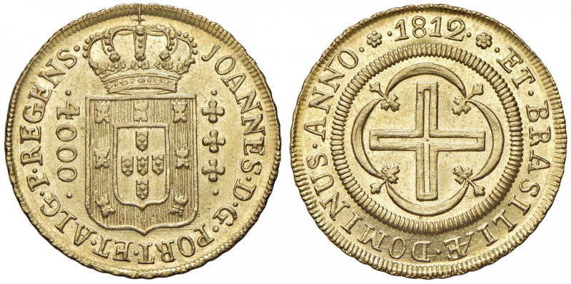 João VI. 1799-1826
Brasilien. 4000 Reis, 1812. R-Rio de Janeiro
8,04g
KM 235.2
f...