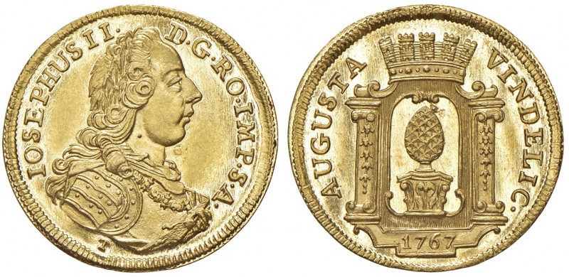 Joseph II. 1765 - 1780 als Mitregent
Deutschland, Augsburg. Dukat, 1767. Mit Tit...