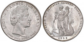Ludwig I. 1825 - 1848
Deutschland, Bayern. Taler, 1833. Zollverein Preussen Sachsen
München
28,08g
AKS 128, Dav. 569, Kahnt 89, Thun 61
vz/stgl