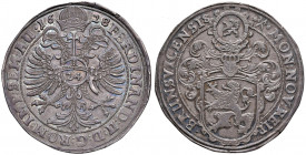 Taler (24 Groschen), 1628
Deutschland, Brauschweig Stadt. mit Titel Ferdinands II.. Braunschweig
28,97 g
Dav. 5127, Jesse 136.
f.stgl