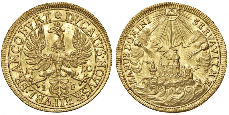 Joseph I. 1705 - 1711
Deutschland, Frankfurt - Stadt. 2 Dukaten, 1710. Gekrönter...