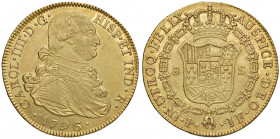 Carlos IV. 1788 - 1808
Kolumbien. 8 Escudos, 1796. P-JF - Popayan
27,04g
La Onza 1059, AC 1668, Friedb. 52
vz