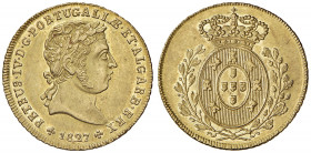 Peter IV. 1826 - 1828
Portugal. 2 Escudos = 1/2 Peca, 1827. 7,16g
Friedb.135
stgl