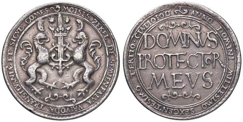 Moses Székely 1603
Ungarn, Siebenbürgen. Gußmedaille. Av: MOISES ZEKEL DE SEMIEN...