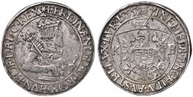 Ferdinand I. 1521 - 1564
Taler, 1555. K-B, Kremnitz
28,45g
MzA. Seite 38, Huszar 913
ss+