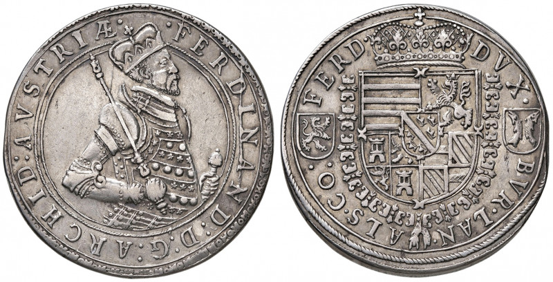 Erzherzog Ferdinand 1564 - 1595
2 Taler, o. Jahr. Ensisheim
56,94g
M/T .- ( verg...