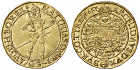 Matthias II. 1612 - 1619
Dukat, 1613. Wien
3,45g
MzA. Seite 100
gewellt
vz