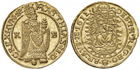 Matthias II. 1612 - 1619
Dukat, 1611. K-B, Kremnitz
3,47g
MzA. Seite 97
kleiner Schrötlingsfehler
stgl
