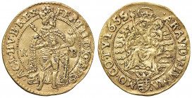 Ferdinand III. 1637 - 1657
Dukat, 1655. K-B, Kremnitz
3,48g
Her. 287
ss