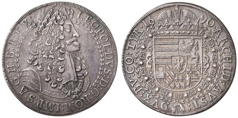 Leopold I. 1657 - 1705
Taler, 1690. Hall
28,60g
Her. 633
kleine Kratzer im Avers...
