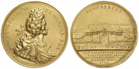 Joseph I. 1705 - 1711
Goldmedaille (25 Dukat), 1700 / 1958. auf den Bau des Schlosses Schönbrunn Nachprägung Hauptmünzamtes Wien. HMA Marke im Avers e...