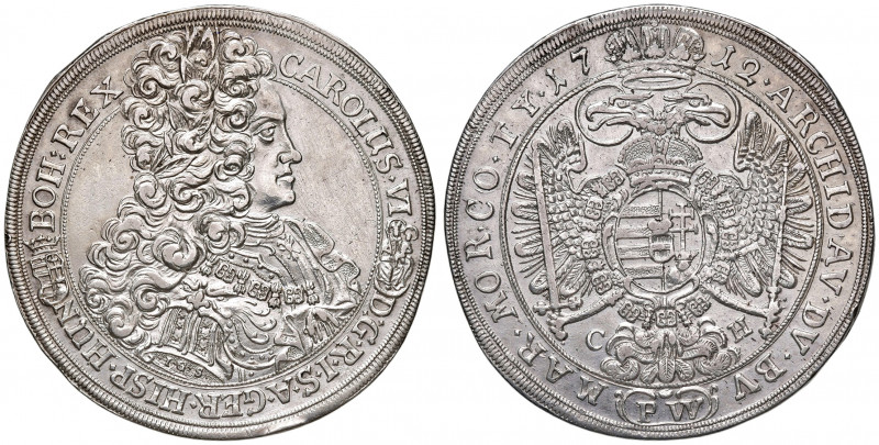 Karl VI. 1711 - 1740
Taler, 1712. I.G.S // CH/PW, Preßburg
28,60g
Her. 456
Kratz...