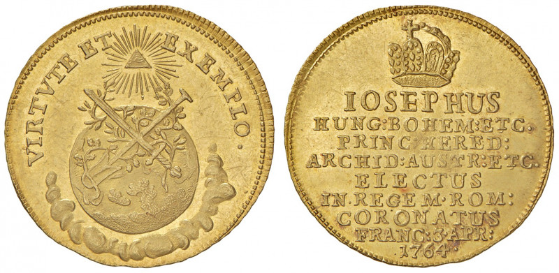 Joseph II. als Mittregent 1765 - 1780
1 1/4 Dukaten, 1764. auf die Krönung von F...