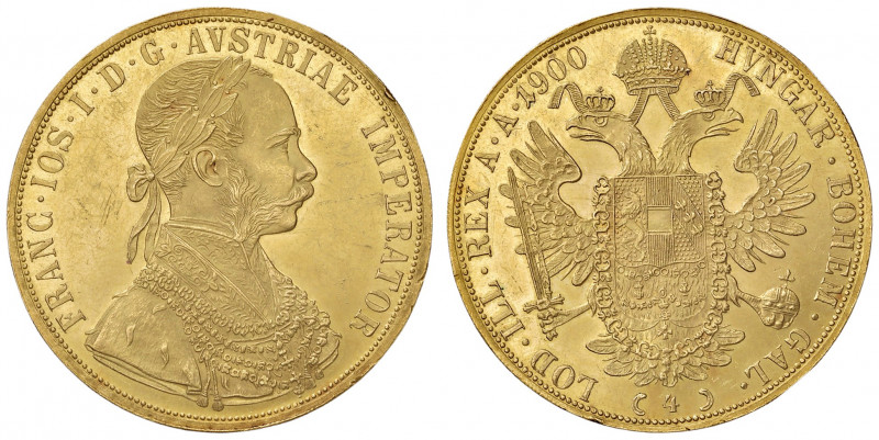 Franz Joseph I. 1848 - 1916
4 Dukaten, 1900. Wien
14,00g
Fr. 1149
ss+