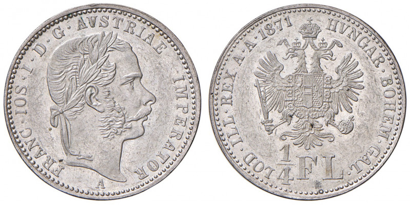 Franz Joseph I. 1848 - 1916
1/4 Gulden / 1/4 Florin, 1871. A, Wien
5,30g
Fr. 155...