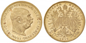 Franz Joseph I. 1848 - 1916
20 Kronen, 1912. Wien
6,80g
Fr. 1942
stgl