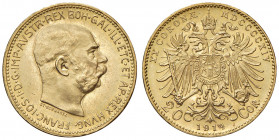 Franz Joseph I. 1848 - 1916
20 Kronen, 1914. Wien
6,80g
Fr. 1944
f.stgl