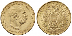 Franz Joseph I. 1848 - 1916
20 Kronen, 1916. Wien
6,80g
Fr. 1947
vz/stgl