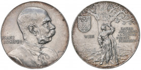 Franz Joseph I. 1848 - 1916
5 Kronen, 1898. Schützenpreis auf das V. Österreichische Bundesschießen in Wien zum 50-jährigen Regierungsjubiläum, Ø 37,6...
