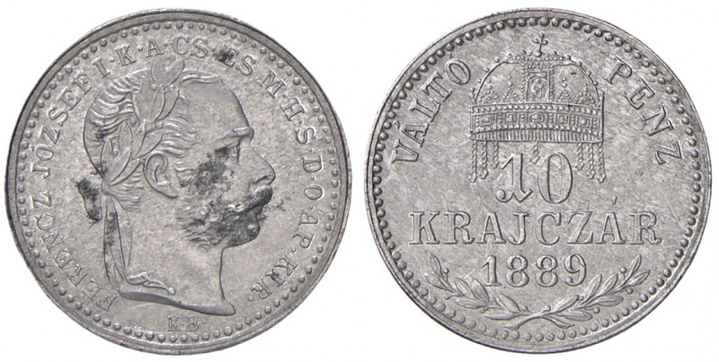 Franz Joseph I. 1848 - 1916
10 Krajczar, 1889. PROBE der Münze Kremnitz in Alumi...