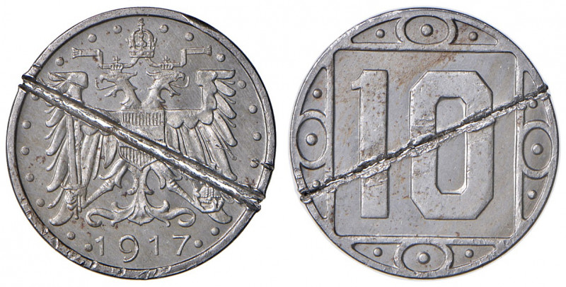 Karl I. 1619 - 1918
10 Heller, 1917. PROBE der Münze Wien in Eisen (Fe) mit schm...