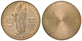 100 Schilling, o. Jahr
1. Republik 1918 - 1933 - 1938. PROBE der Münze Wien in Kupfer (Cu) mit schmalem Randstab, einseitig, Riffelrand, von R. Placht...