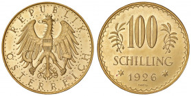 100 Schilling, 1926
1. Republik 1918 - 1933 - 1938. Wien. 23,58g
Her. 5
stgl