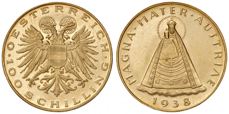 100 Schilling, 1938
1. Republik 1918 - 1933 - 1938. Doppeladler mit dem Bindensc...