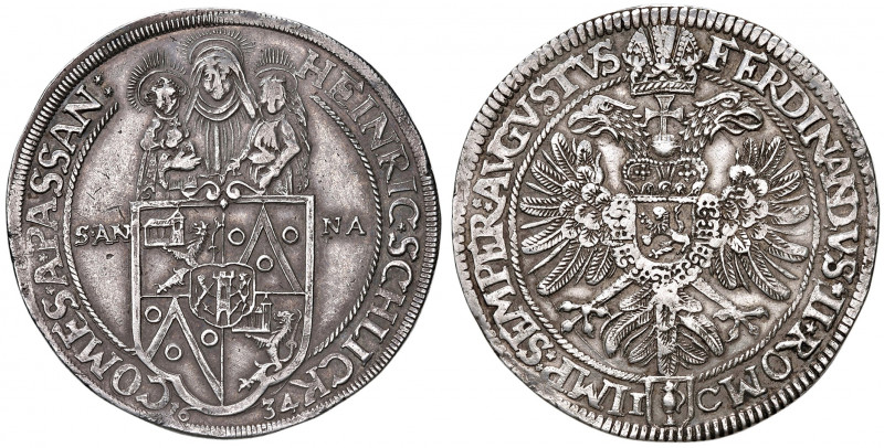 Heinrich IV. 1625 - 1650
Schlick. Taler, 1634. mit Titel Ferdinand II., Münzmeis...