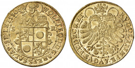 Wolf Dietrich von Raitenau 1587 - 1612
Erzbistum Salzburg. 2 Dukaten, 1590. Salzburg
7,00g
HZ 891
gewellt
vz